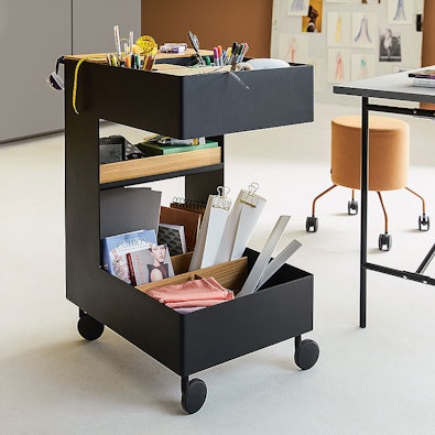 Roltrolley systeem met opbergruimte