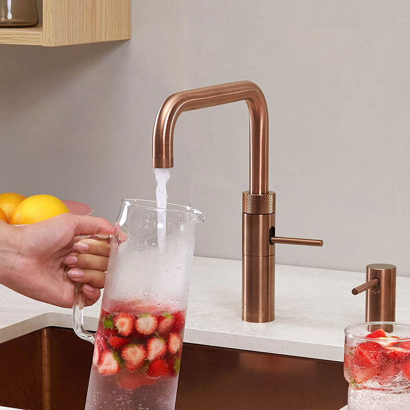 Quooker Fusion Square kraan in de kleur rosé koper