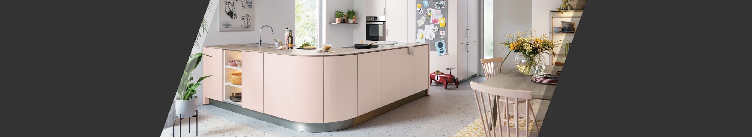 Roze keuken.