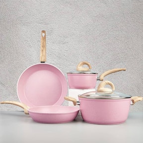 Roze pannenset.