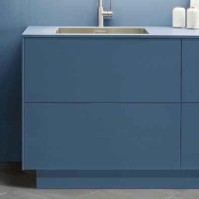 Rustige kleurtoon blauwe front