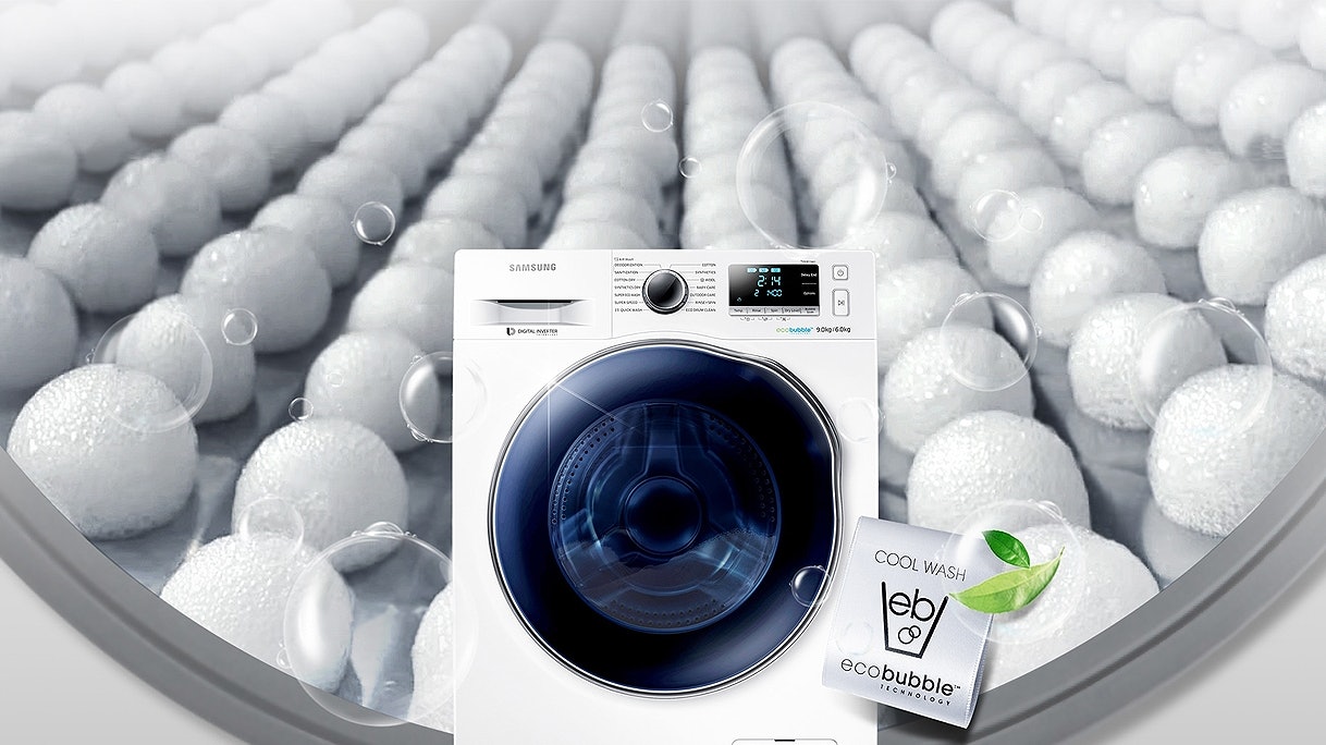 Samsungs EcoBubble technologie vult de gehele trommel met bubbels.