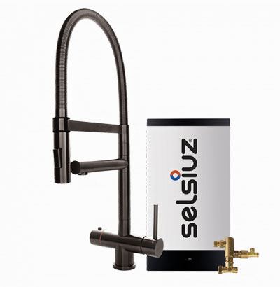 Selsiuz Gun Metal XL model met Combi extra boiler