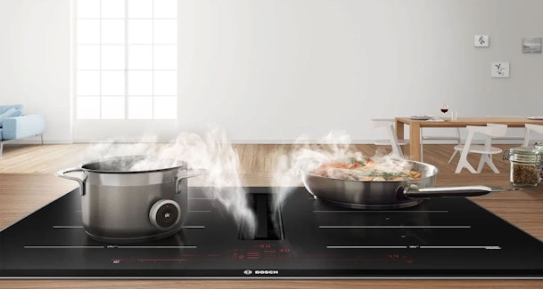 Bosch Serie 8 inductiekookplaat met afzuiging, FlexInduction en PerfectAir-sensor in Mat Design uitvoering
