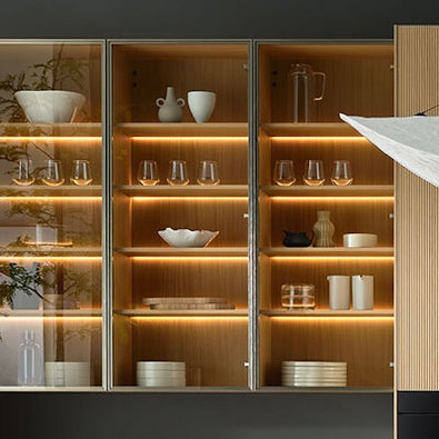 Sfeervolle bovenkastjes glasdeurtjes