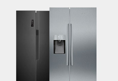 Side-by-side koelkast van 90 cm breed met twee deuren naast elkaar