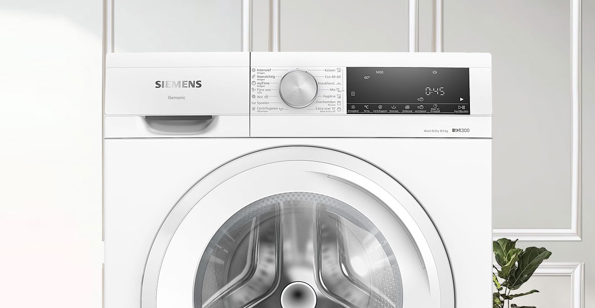 Siemens 8 kg wasmachine met bedieningspaneel, i-Dos-dosering en SpeedPerfect