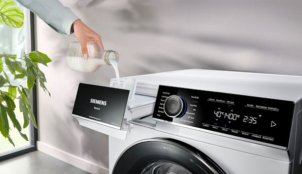 Siemens wasmachine met intelligentDosing doseersysteem en bedieningspaneel