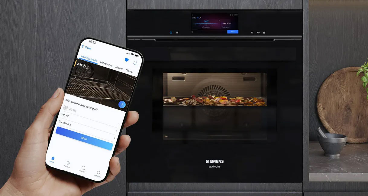 Airfry programma van de Siemens oven bedienen via de app op je telefoon