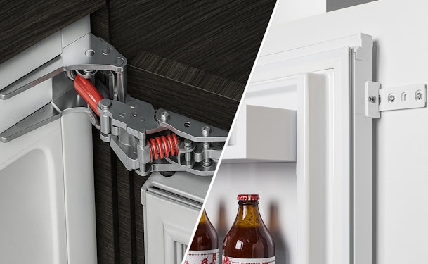 Vergelijking van sleepdeur- en deur-op-deur scharniersystemen voor inbouwkoelkasten