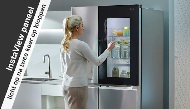 Het handige transparant InstaView venster licht op na 2 x kloppen.