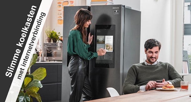 Een slimme koelkast heeft een internetverbinding.