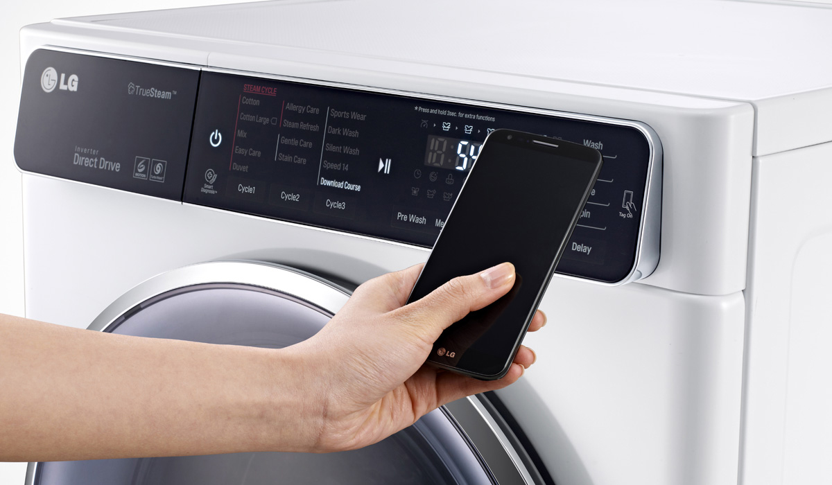 Slimme wasmachine bediening op afstand.