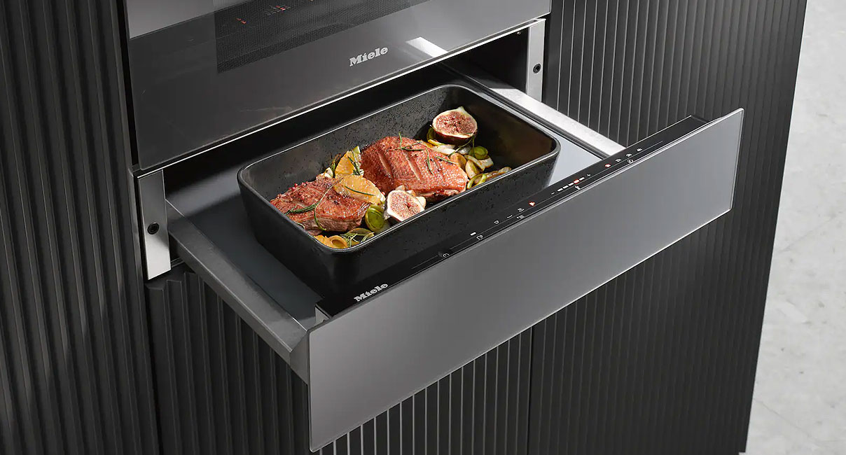 Miele warmhoudlade met slow cooking functionaliteit voor mals vlees