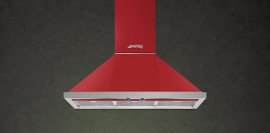 Smeg Portofino wandkap uit de KPF9-serie in moderne retro stijl