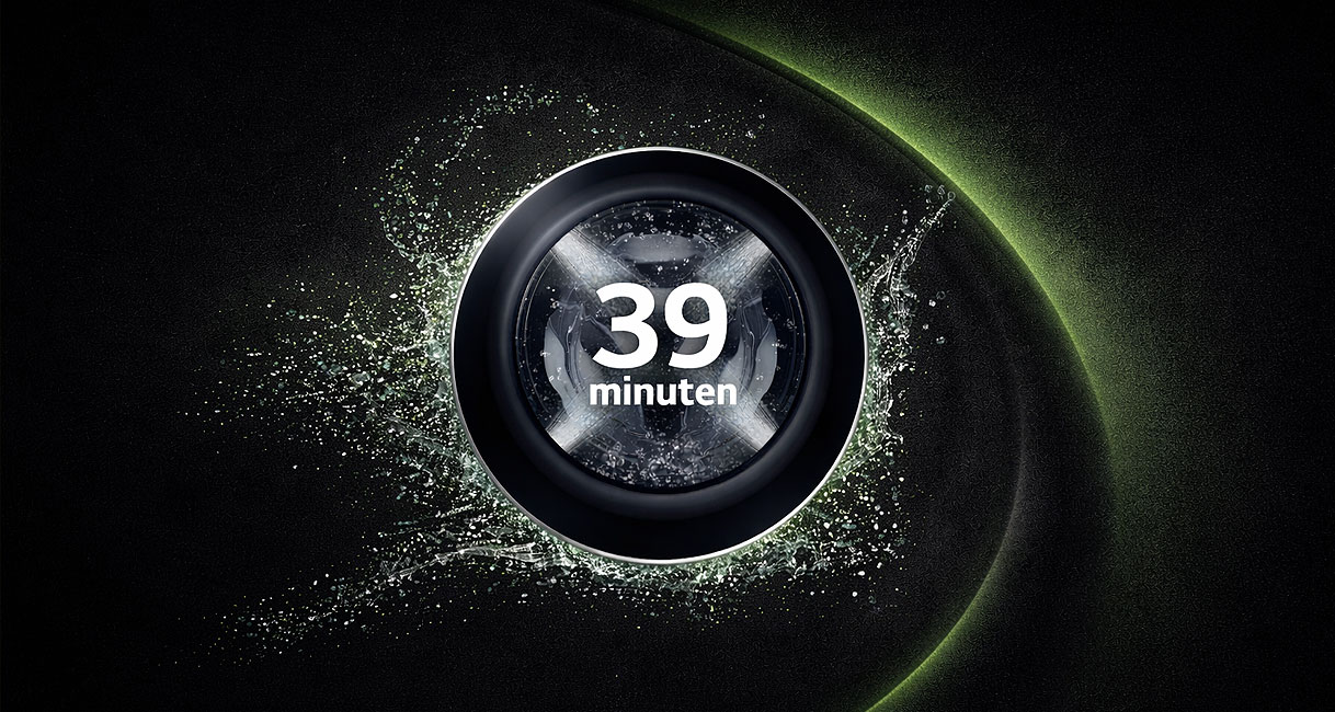 LG wasmachine trommel met 39 minuten weergave voor het downloadbare snelle was programma