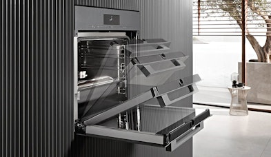 Miele oven SoftOpen SoftClose premium deurbeweging geraffineerd dempmechanisme geluidloze opening 90 graden