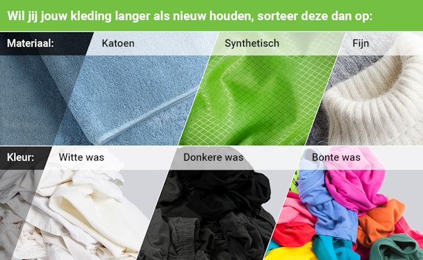 Je kleding langer als nieuw houden? Sorteer deze dan op materiaal en kleur.