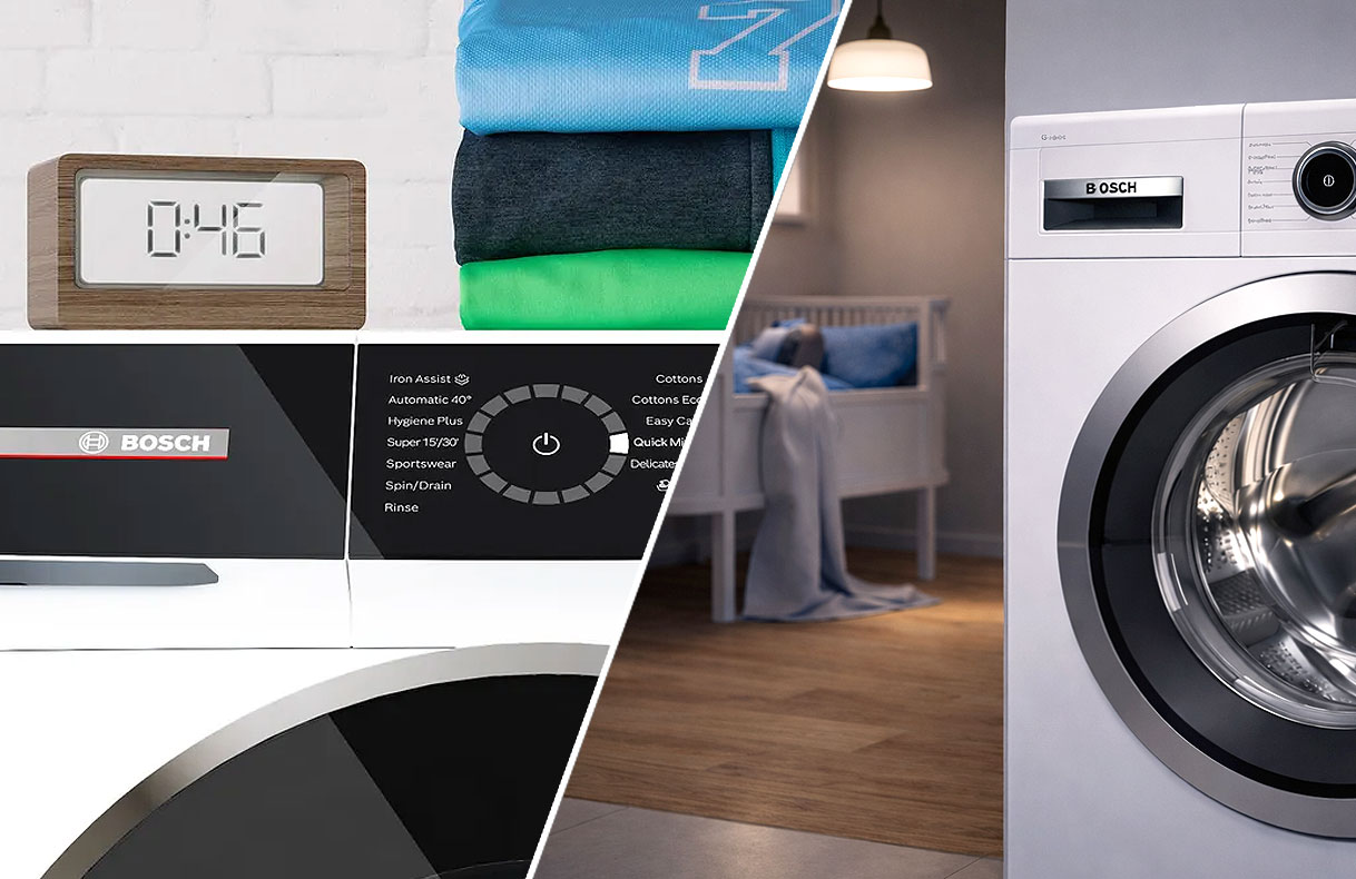 Vergelijking tussen SpeedPerfect en EcoPerfect op Bosch wasmachine