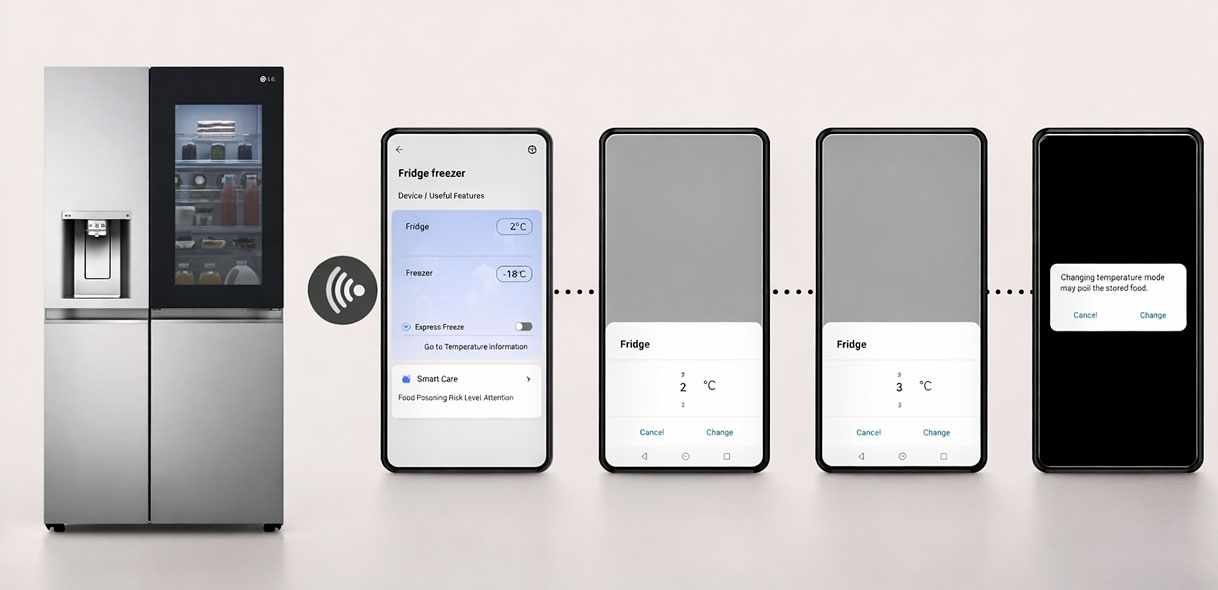 LG ThinQ status en temperatuur monitoren