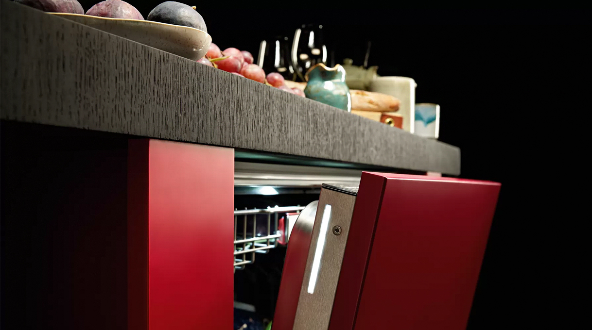 Status vaatwasser via lichtstrook.