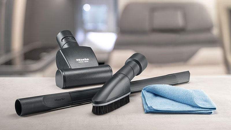 Miele stofzuiger accessoires set met turboborstel kierenzuiger parketborstel en microvezeldoek