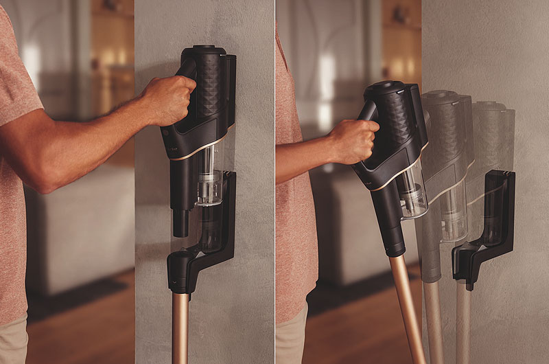 De stofzuiger opladen na gebruik.