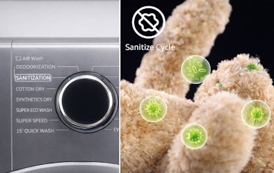 Samsung stoomdroger met Air Wash en Hygiene Care Sanitize Cycle die allergenen en bacteriën verwijdert
