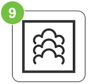 Stoomfunctie ovensymbool voor bereiden met waterdamp