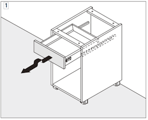 TANDEM uittreksysteem - 1 Lade/uittrekelement – demontage