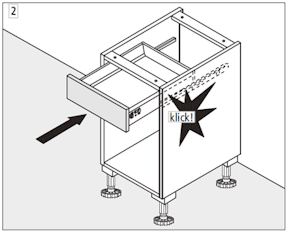 TANDEM uittreksysteem - 2 Lade/uittrekelement – montage