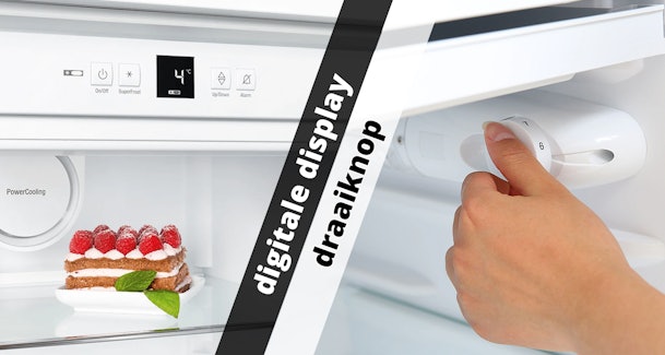 De temperatuur kan digitaal of met een draaiknop worden ingesteld.
