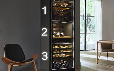 Vrijstaande Miele wijnklimaatkast met LED-verlichting en optimale wijnbewaring