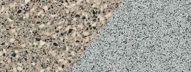 Terrazzo-look werkblad materialen.