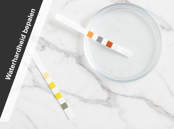 Teststrips om de waterhardheid thuis eenvoudig te meten