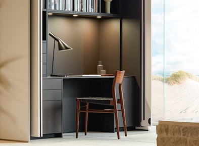 Het systeem met een thuiskantoor inrichting.