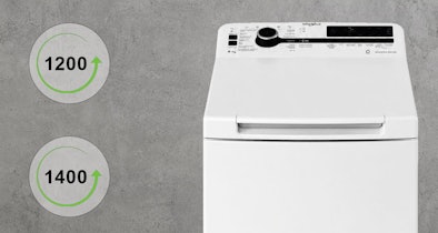 Toerental van 1200 en 1400 toeren als keuze bij een 6 kg wasmachine