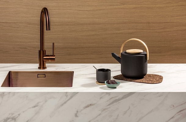 TopCore werkblad met een haaks afgewerkte rand.