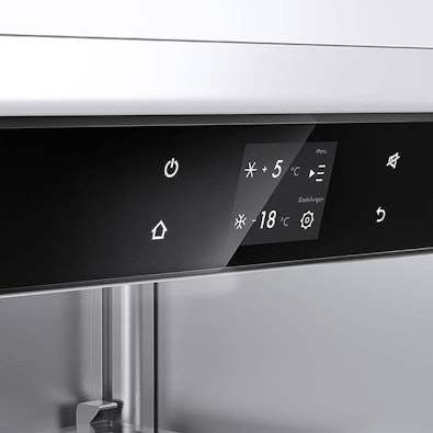 V-ZUG TouchControl bediening met digitaal kleurendisplay voor nauwkeurige temperatuurinstelling