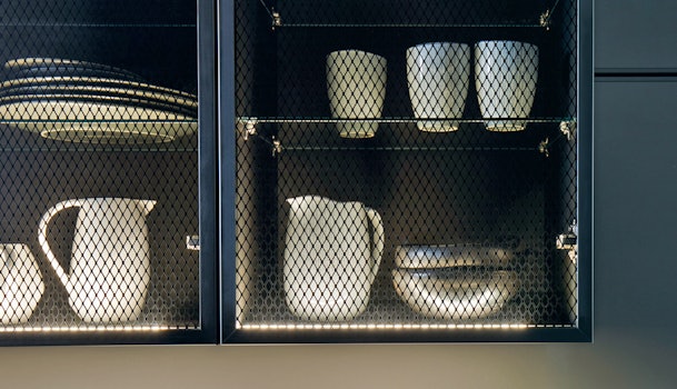 Transparantie en verlichting van een vitrinekast ontwerp.