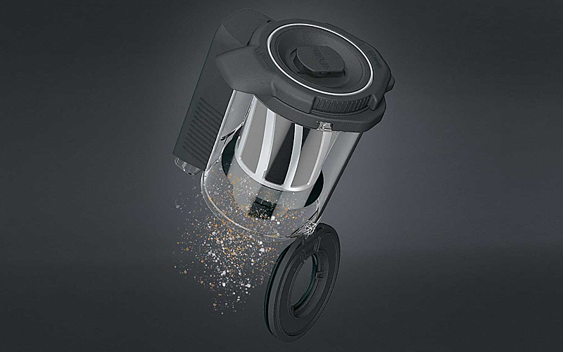 Het Twist2open stofreservoir van de Triflex HX2.