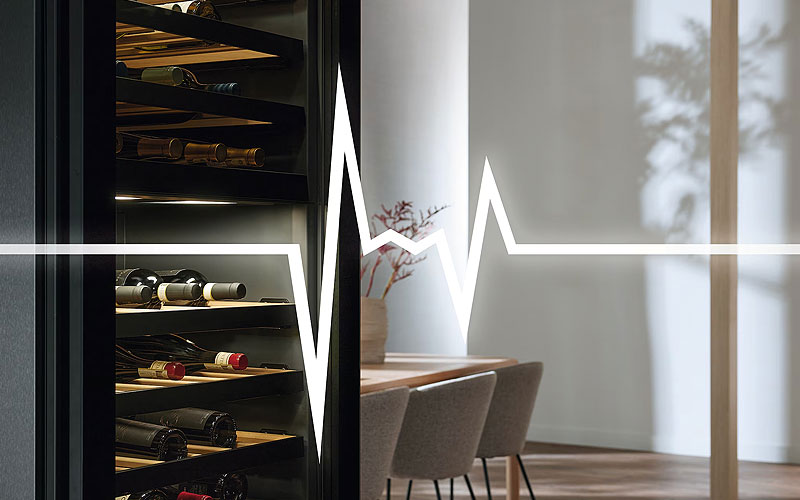 Miele wijnklimaatkast met trillingsvrije technologie voor optimale wijnrijping