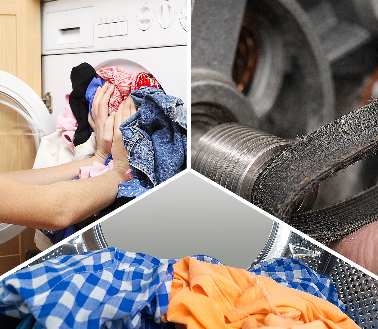 Wasmachine trommel draait niet: wasgoed herverdelen en aandrijfriem controleren