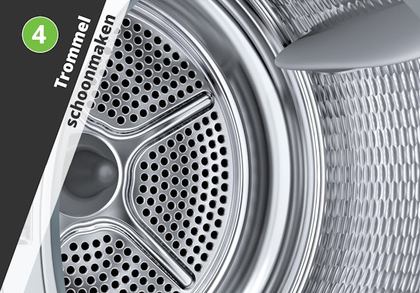 Trommel wasdroger schoonmaken.