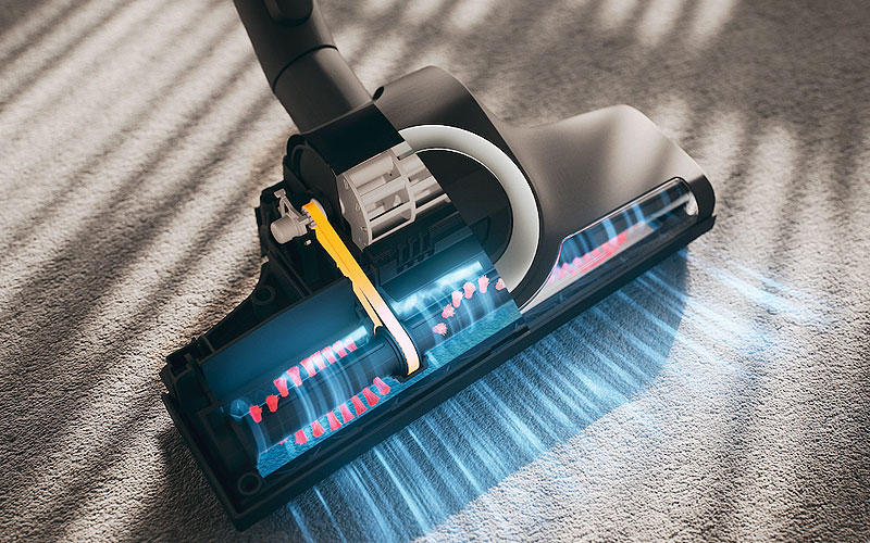 Turboborstel stofzuiger roterende borstels tapijt allergenen huisstofmijten dierenharen verwijderen