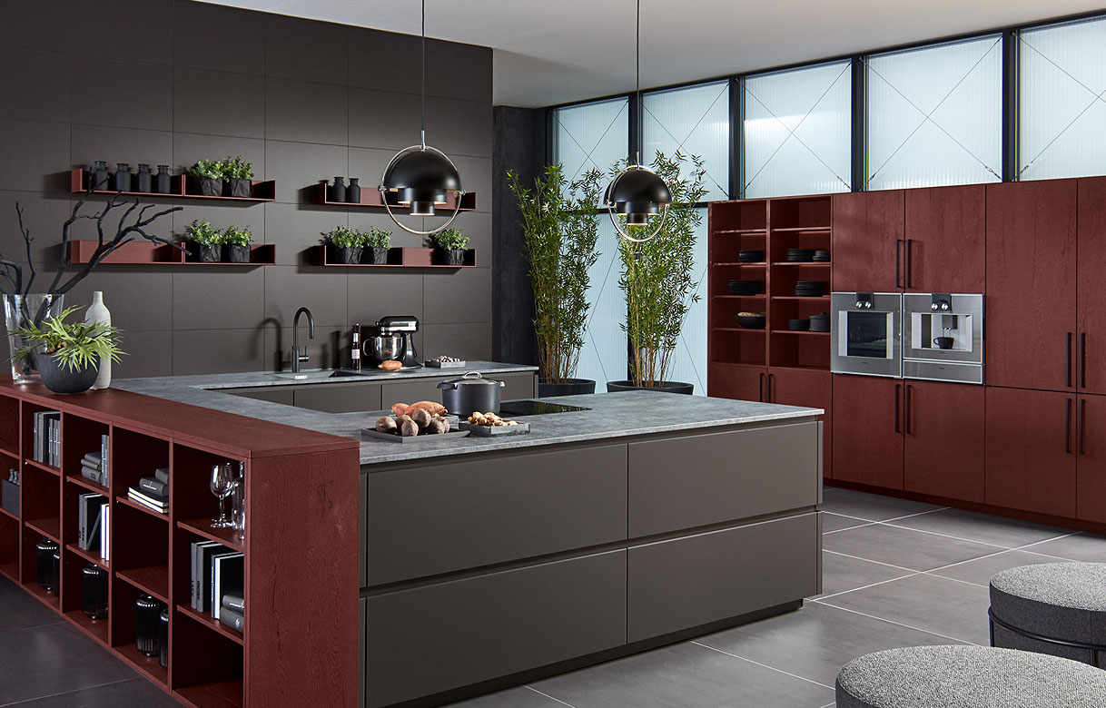 U-vormige woon keukenopstelling