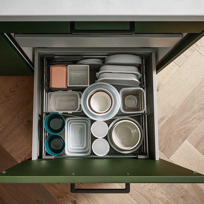 Uittrek element met binnen lade