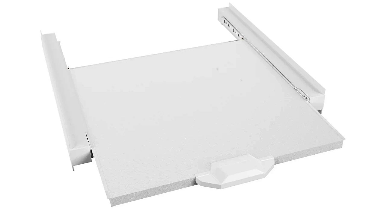 Universeel tussenstuk met uitgeschoven werkblad voor wasmachine en droger