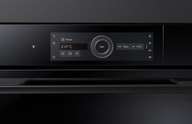 V-ZUG CircleSlider bediening op touchscreen, gepatenteerde innovatie voor intuïtieve en precieze controle van keukenapparatuur.