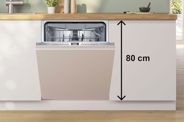Geïntegreerde vaatwasser in een IKEA METOD-keuken met een frontpaneel van 80 cm, geschikt voor een METOD-vaatwasser met sleepdeursysteem.